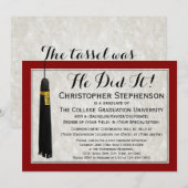 Hij deed het Tassel met Maroon College Graduation Kaart (Voorkant / Achterkant)