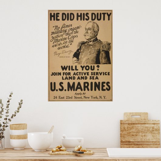 Hij deed zijn plicht.. poster (Keuken)