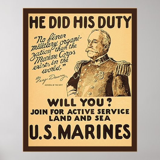 Hij deed zijn taak ~ WW1-Poster Poster (Voorkant)