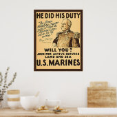 Hij deed zijn taak ~ WW1-Poster Poster (Keuken)