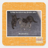 Hij defectiv vierkante sticker (Voorkant)