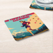 Hij denkt dat ik thuis Sassy Runner schoonmaak Kartonnen Onderzetters (Schuin)