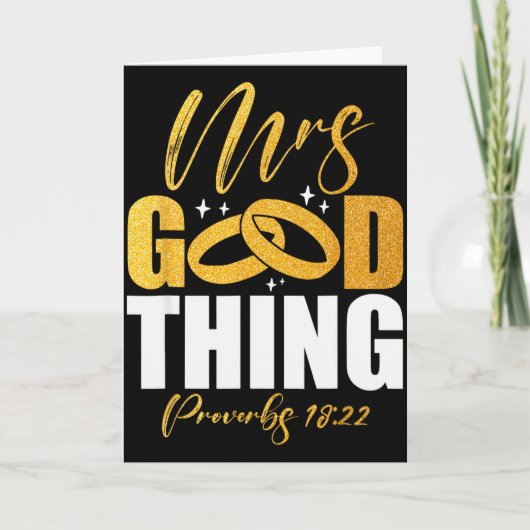 Hij Die Een Vrouw Vindt Vindt Een Goed Ding Christ Kaart (Voorkant)