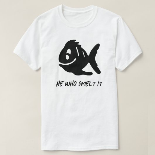 Hij die het T-shirt ruikt (Design voorkant)