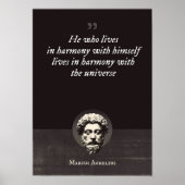 Hij die in harmonie met zichzelf leeft, leeft in poster (Voorkant)