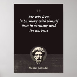 Hij die in harmonie met zichzelf leeft, leeft in poster