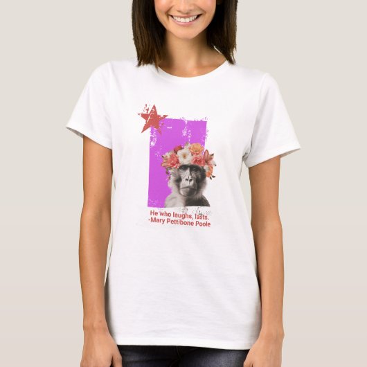 "Hij die lacht..." Dames T-shirt (Voorkant)