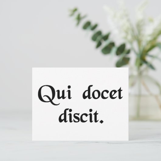 Hij die leert leert, leert. briefkaart (Staand voorkant)