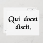 Hij die leert leert, leert. briefkaart (Voorkant / Achterkant)