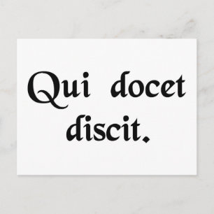 Hij die leert leert, leert. briefkaart