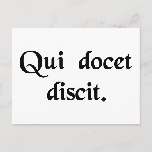 Hij die leert leert, leert. briefkaart (Voorkant)