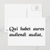 Hij die oren heeft, laat hem begrijpen hoe te luis briefkaart (Voorkant / Achterkant)