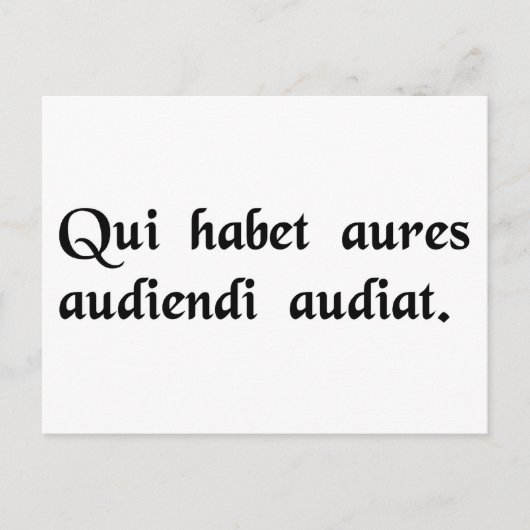 Hij die oren heeft, laat hem begrijpen hoe te luis briefkaart (Voorkant)