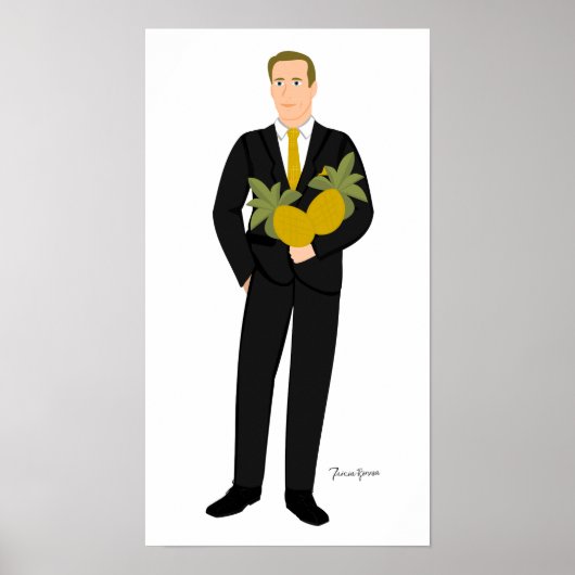 Hij die van ananassen houdt poster (Voorkant)