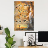 HIJ DIENDE VOOR MIJ - Jezus Christus Religieus Pos Poster (Thuiskantoor)
