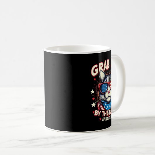 Hij door de stemming Kamala 2024 Cat Lovers USA Vl Koffiemok (Voorkant rechts)