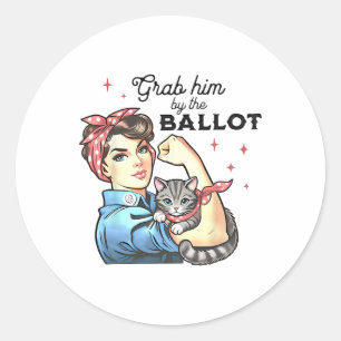 Hij door de stemming Kamala 2024 Funny Harris Elec Ronde Sticker