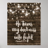 Hij draait mijn duisternis in licht poster (Voorkant)