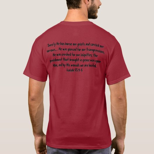 ✝️ Hij droeg onze verdriet - T-shirt (Achterkant)