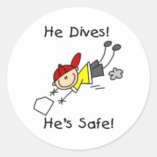 Hij duikt Hij is veilig Ronde Sticker