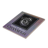 Hij en haar achternaam - Silver Black Monogram Teg Tegeltje (Zijkant)