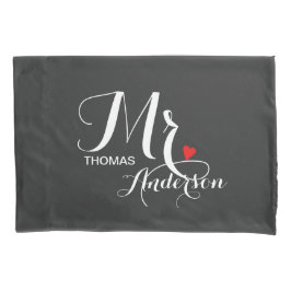 Hij en haar gepersonaliseerd - Mr & Mrs Passen get Kussensloop