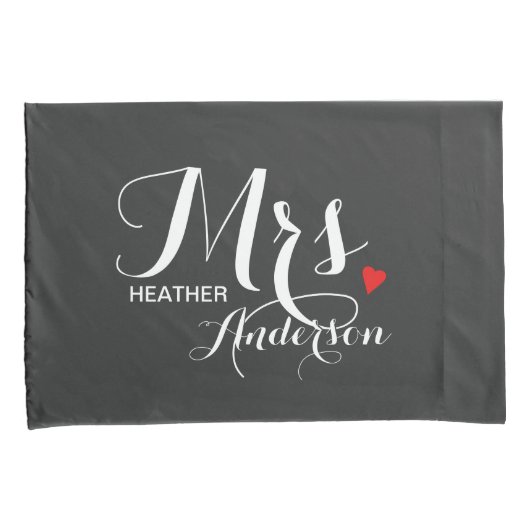 Hij en haar gepersonaliseerd - Mr & Mrs Passen get Kussensloop (Voorkant-Rechts)