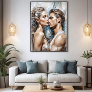 Hij en Zij: Minimalistische Verbinding Perfect Poster