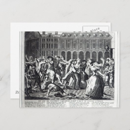 Hij en zijn dronken metgezellen verhogen briefkaart (Voorkant / Achterkant)