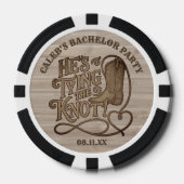 Hij gaat de knoop doorhakken Rustieke Cowboy Bache Poker Chips (Voorkant)