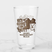 Hij gaat trouwen Leuk Cowboy vrijgezellenfeest Glas (Voorkant)
