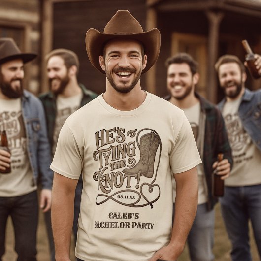 Hij gaat trouwen Western Cowboy Bachelor Party T-shirt