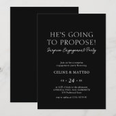 Hij gaat voorstellen! | Black Surprise-Verloving Kaart (Voorkant / Achterkant)