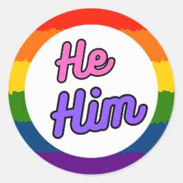 Hij gaf hem Rainbow Pride voornaamwoord Stickers