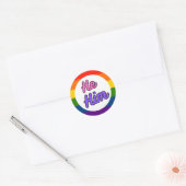 Hij gaf hem Rainbow Pride voornaamwoord Stickers (Envelop)