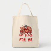 Hij gaf zijn bloed Christelijk Tote Bag (Voorkant)