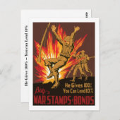 Hij geeft 100% ~ Je kunt 10% lenen Briefkaart (Voorkant / Achterkant)