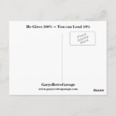 Hij geeft 100% ~ Je kunt 10% lenen Briefkaart (Achterkant)