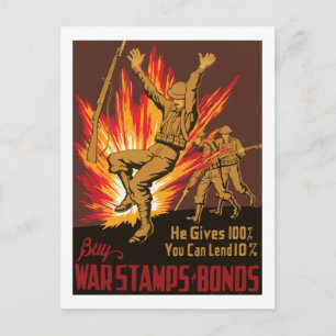 Hij geeft 100% ~ Je kunt 10% lenen Briefkaart