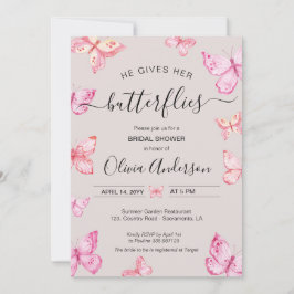 Hij geeft haar Butterflies Vrijgezellenfeest Kaart