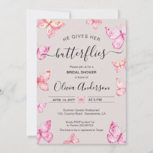 Hij geeft haar Butterflies Vrijgezellenfeest Kaart