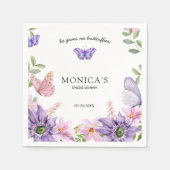 Hij geeft haar vlinders Bruids douche Elegant Servet (Voorkant)