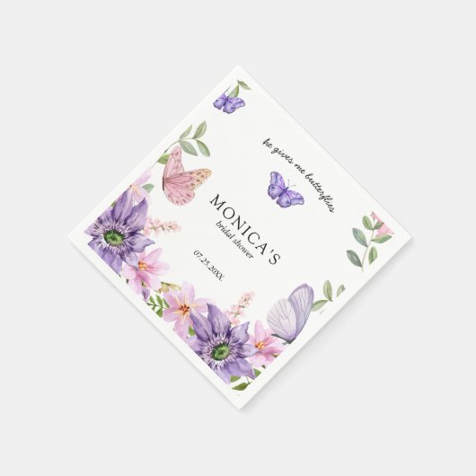 Hij geeft haar vlinders Bruids douche Elegant Servet (Hoek)