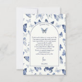 Hij geeft haar vlinders | Bruidsfeest Bedankkaart (Voorkant)