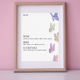 Hij geeft haar vlinders Vrijgezellenfeest Bar Sign Poster