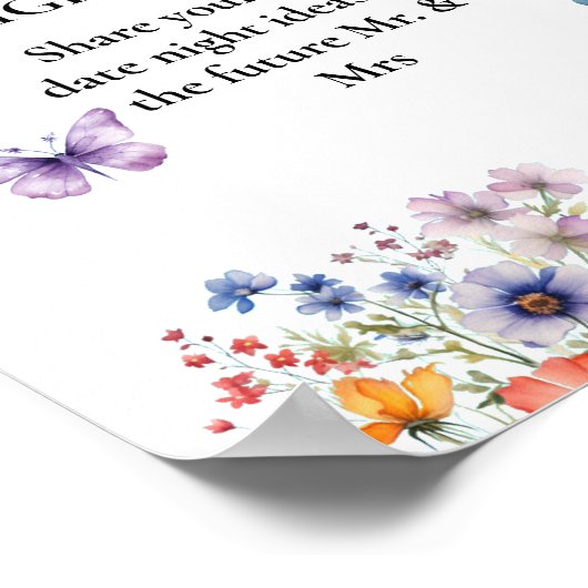 Hij geeft haar vlinders Vrijgezellenfeest Datum Te Poster (Hoek)