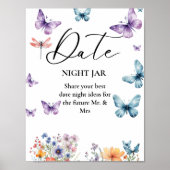 Hij geeft haar vlinders Vrijgezellenfeest Datum Te Poster (Voorkant)