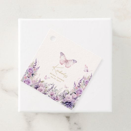 Hij geeft haar vlinders wilde bloemen Vrijgezellen Bedankjes Labels (In situ)