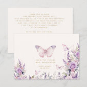 Hij geeft haar vlinders wilde bloemen Vrijgezellen Bedankkaart (Voorkant / Achterkant)