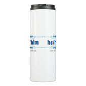 Hij geeft hem tinten van blauw filigraan thermosbeker (Achterkant)